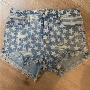 High rise star shorts